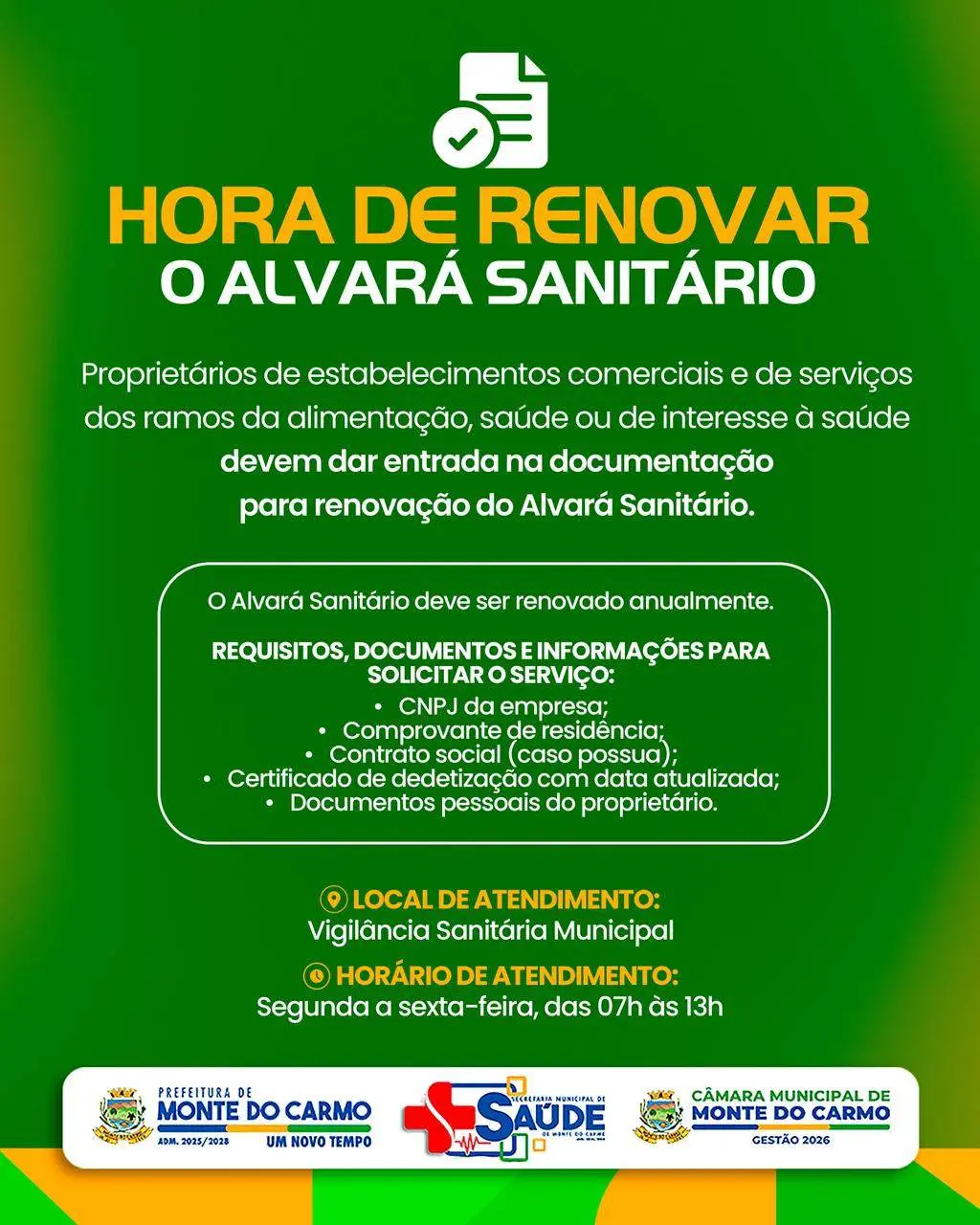 📢🧾 ATENÇÃO, RESPONSÁVEIS POR ESTABELECIMENTOS!